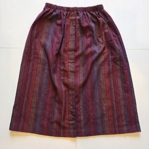 Vintage 80s Heather Striped Multicolor Women's Skirt